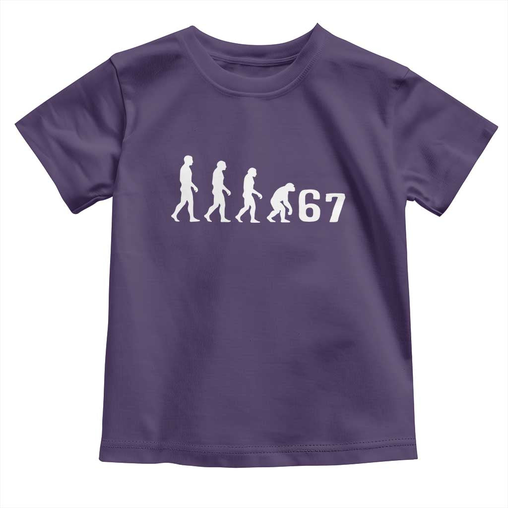 Funny 67 Reverse Evolution Toddler T Shirt Sarcastic Six Seven Meme - Wonder Print Shop