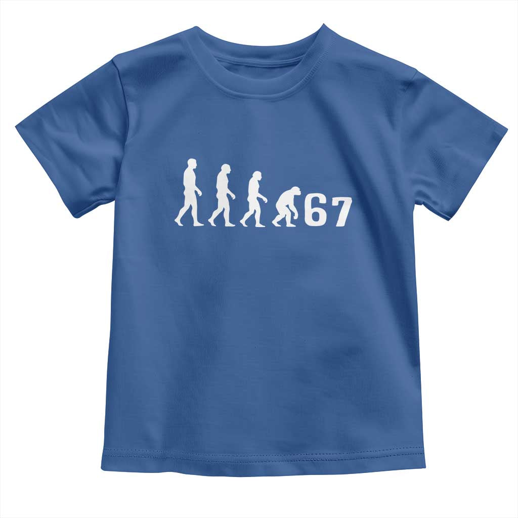 Funny 67 Reverse Evolution Toddler T Shirt Sarcastic Six Seven Meme - Wonder Print Shop