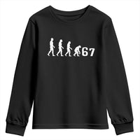 Funny 67 Reverse Evolution Youth Sweatshirt Sarcastic Six Seven Meme - Wonder Print Shop