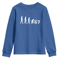 Funny 67 Reverse Evolution Youth Sweatshirt Sarcastic Six Seven Meme - Wonder Print Shop