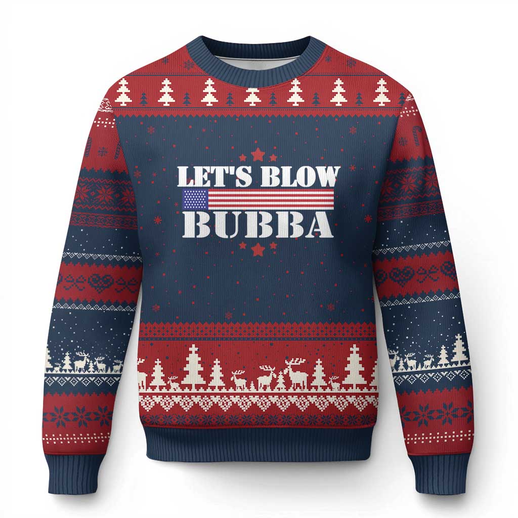 Let’s Blow Bubba Ugly Christmas Sweater Satirical Patriot Meme - Wonder Print Shop