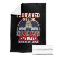 I Survived the 2025 Shutdown Throw Blanket Funny Government Closure Parody Political Humor - Wonder Print Shop
