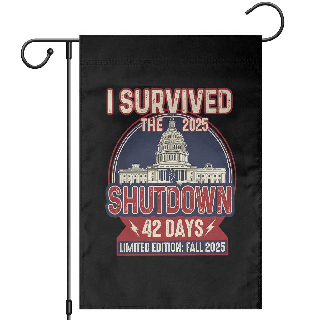 I Survived the 2025 Shutdown Garden Flag Funny Government Closure Parody Political Humor - Wonder Print Shop