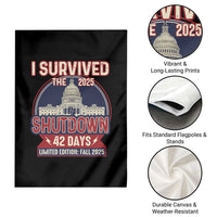 I Survived the 2025 Shutdown Garden Flag Funny Government Closure Parody Political Humor - Wonder Print Shop