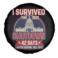 I Survived the 2025 Shutdown Spare Tire Cover Funny Government Closure Parody Political Humor - Wonder Print Shop