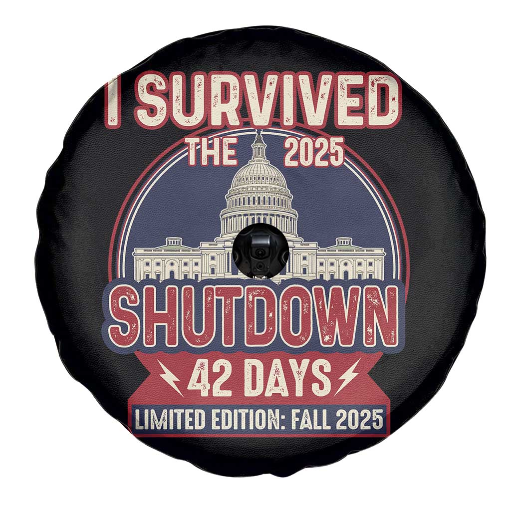 I Survived the 2025 Shutdown Spare Tire Cover Funny Government Closure Parody Political Humor - Wonder Print Shop