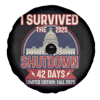 I Survived the 2025 Shutdown Spare Tire Cover Funny Government Closure Parody Political Humor - Wonder Print Shop