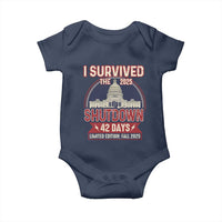 I Survived the 2025 Shutdown Baby Onesie Funny Government Closure Parody Political Humor - Wonder Print Shop