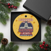I Survived the 2025 Shutdown Ceramic Ornament Funny Government Closure Parody Political Humor - Wonder Print Shop