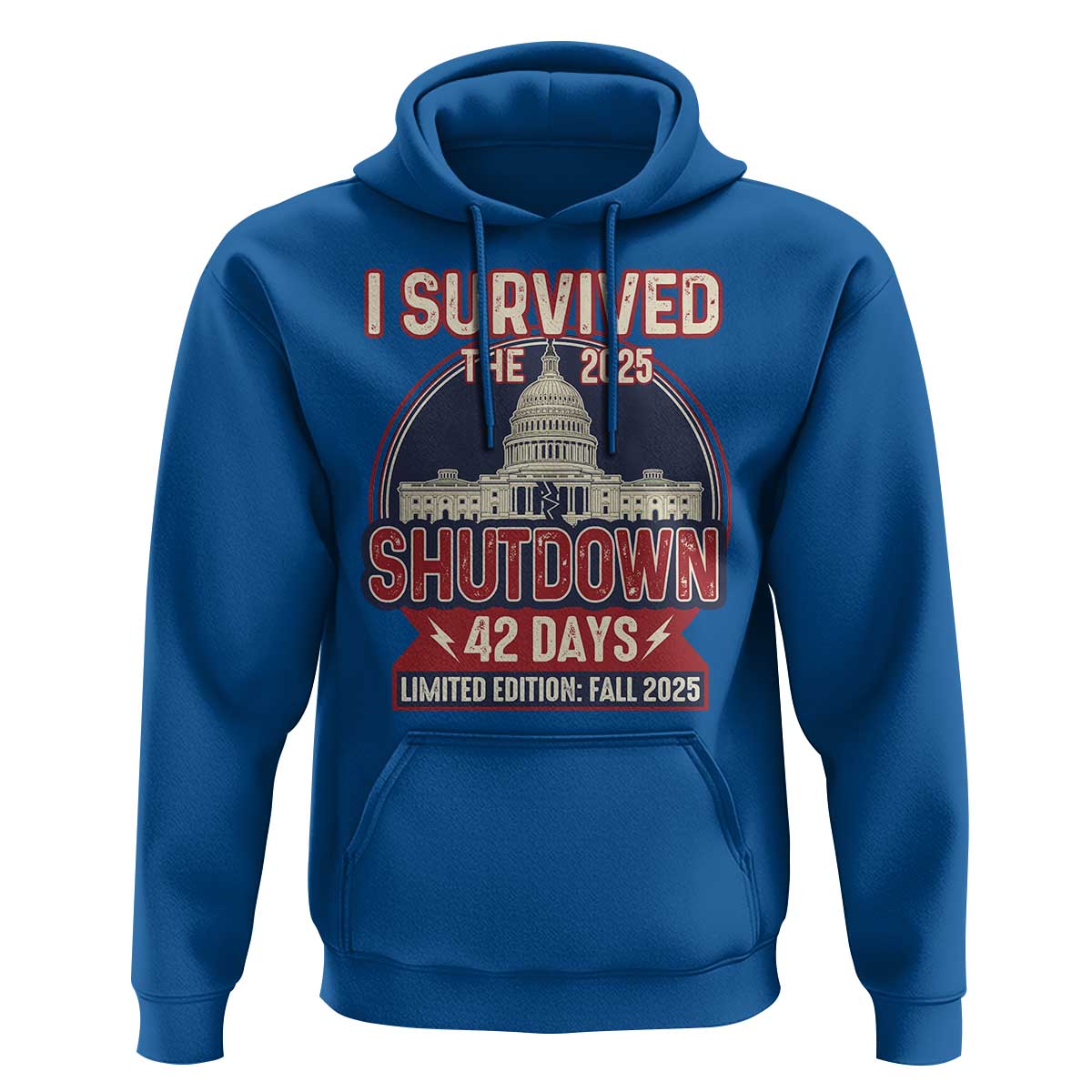 I Survived the 2025 Shutdown Hoodie Funny Government Closure Parody Political Humor - Wonder Print Shop