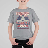 I Survived the 2025 Shutdown T Shirt For Kid Funny Government Closure Parody Political Humor - Wonder Print Shop