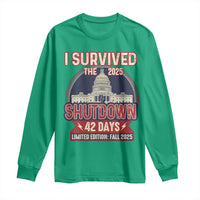 I Survived the 2025 Shutdown Long Sleeve Shirt Funny Government Closure Parody Political Humor - Wonder Print Shop