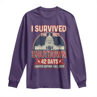 I Survived the 2025 Shutdown Long Sleeve Shirt Funny Government Closure Parody Political Humor - Wonder Print Shop