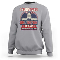 I Survived the 2025 Shutdown Sweatshirt Funny Government Closure Parody Political Humor - Wonder Print Shop