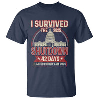 I Survived the 2025 Shutdown T Shirt Funny Government Closure Parody Political Humor - Wonder Print Shop
