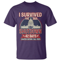 I Survived the 2025 Shutdown T Shirt Funny Government Closure Parody Political Humor - Wonder Print Shop
