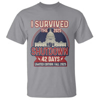 I Survived the 2025 Shutdown T Shirt Funny Government Closure Parody Political Humor - Wonder Print Shop