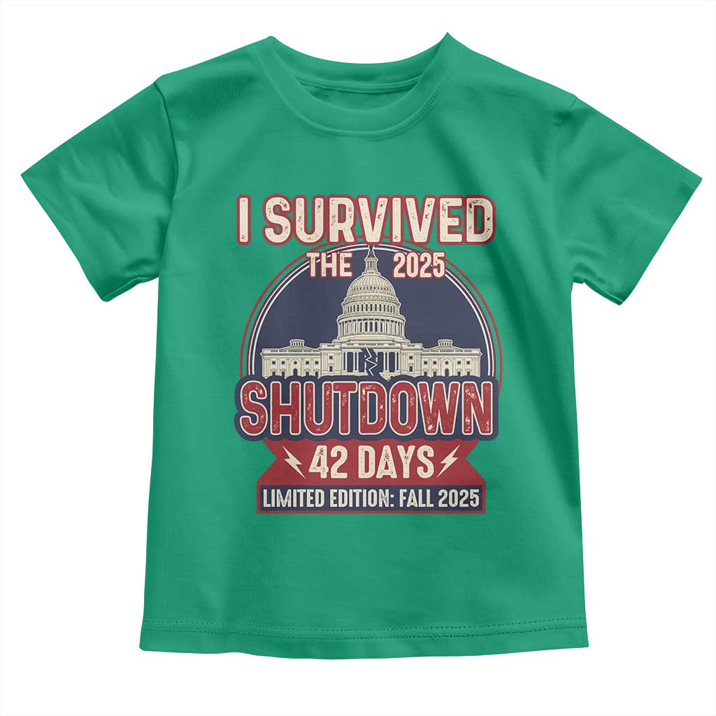 I Survived the 2025 Shutdown Toddler T Shirt Funny Government Closure Parody Political Humor - Wonder Print Shop
