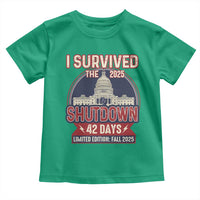 I Survived the 2025 Shutdown Toddler T Shirt Funny Government Closure Parody Political Humor - Wonder Print Shop