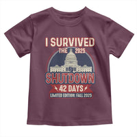 I Survived the 2025 Shutdown Toddler T Shirt Funny Government Closure Parody Political Humor - Wonder Print Shop
