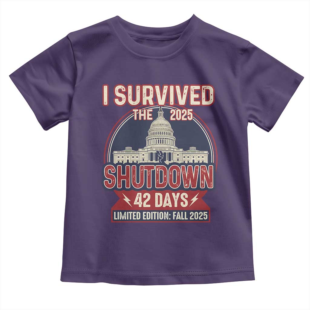 I Survived the 2025 Shutdown Toddler T Shirt Funny Government Closure Parody Political Humor - Wonder Print Shop