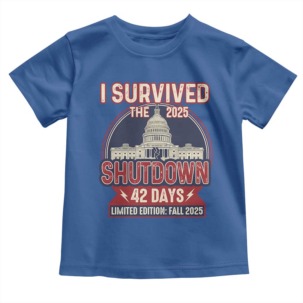 I Survived the 2025 Shutdown Toddler T Shirt Funny Government Closure Parody Political Humor - Wonder Print Shop