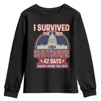 I Survived the 2025 Shutdown Youth Sweatshirt Funny Government Closure Parody Political Humor - Wonder Print Shop