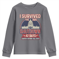 I Survived the 2025 Shutdown Youth Sweatshirt Funny Government Closure Parody Political Humor - Wonder Print Shop