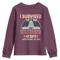 I Survived the 2025 Shutdown Youth Sweatshirt Funny Government Closure Parody Political Humor - Wonder Print Shop