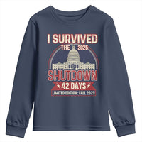 I Survived the 2025 Shutdown Youth Sweatshirt Funny Government Closure Parody Political Humor - Wonder Print Shop
