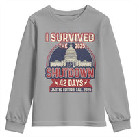 I Survived the 2025 Shutdown Youth Sweatshirt Funny Government Closure Parody Political Humor - Wonder Print Shop