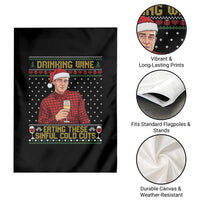 Funny Ed Gein Christmas Meme Garden Flag Drinking Wine Eating This Sinful Cold Cuts Viral Scene Naughty Holiday - Wonder Print Shop