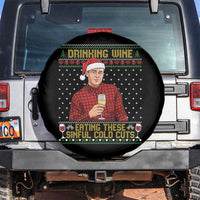 Funny Ed Gein Christmas Meme Spare Tire Cover Drinking Wine Eating This Sinful Cold Cuts Viral Scene Naughty Holiday - Wonder Print Shop
