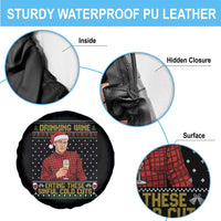 Funny Ed Gein Christmas Meme Spare Tire Cover Drinking Wine Eating This Sinful Cold Cuts Viral Scene Naughty Holiday - Wonder Print Shop