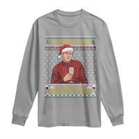 Funny Ed Gein Christmas Meme Long Sleeve Shirt Drinking Wine Eating This Sinful Cold Cuts Viral Scene Naughty Holiday - Wonder Print Shop