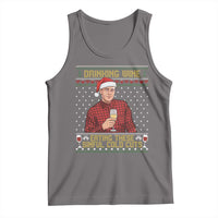 Funny Ed Gein Christmas Meme Tank Top Drinking Wine Eating This Sinful Cold Cuts Viral Scene Naughty Holiday - Wonder Print Shop