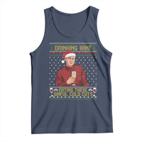 Funny Ed Gein Christmas Meme Tank Top Drinking Wine Eating This Sinful Cold Cuts Viral Scene Naughty Holiday - Wonder Print Shop