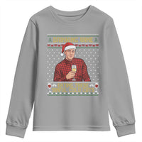 Funny Ed Gein Christmas Meme Youth Sweatshirt Drinking Wine Eating This Sinful Cold Cuts Viral Scene Naughty Holiday - Wonder Print Shop