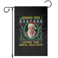 Funny Ed Gein Horror Christmas Meme Garden Flag Drinking Wine Eating This Sinful Cold Cuts Viral Scene - Wonder Print Shop