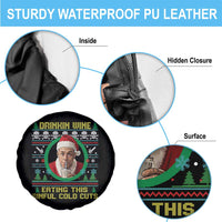 Funny Ed Gein Horror Christmas Meme Spare Tire Cover Drinking Wine Eating This Sinful Cold Cuts Viral Scene - Wonder Print Shop