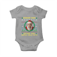Funny Ed Gein Horror Christmas Meme Baby Onesie Drinking Wine Eating This Sinful Cold Cuts Viral Scene - Wonder Print Shop