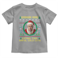 Funny Ed Gein Horror Christmas Meme Toddler T Shirt Drinking Wine Eating This Sinful Cold Cuts Viral Scene - Wonder Print Shop