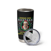Funny Ed Gein Horror Christmas Meme Tumbler Cup Drinking Wine Eating This Sinful Cold Cuts Viral Scene - undefined