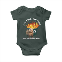Funny Opossum Meme Baby Onesie It's Fine I'm Fine Everything Is Fine Dumpster Fire