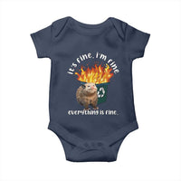 Funny Opossum Meme Baby Onesie It's Fine I'm Fine Everything Is Fine Dumpster Fire