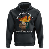 Funny Opossum Meme Hoodie It's Fine I'm Fine Everything Is Fine Dumpster Fire