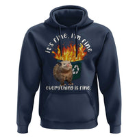 Funny Opossum Meme Hoodie It's Fine I'm Fine Everything Is Fine Dumpster Fire