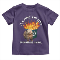 Funny Opossum Meme Toddler T Shirt It's Fine I'm Fine Everything Is Fine Dumpster Fire