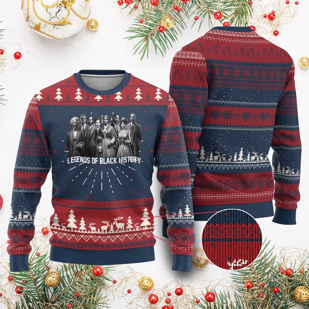 Legends of Black History Ugly Christmas Sweater Civil Rights Leaders - Wonder Print Shop