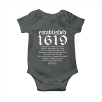 African American History Baby Onesie Project 1619 Established American Map Retro Vintage